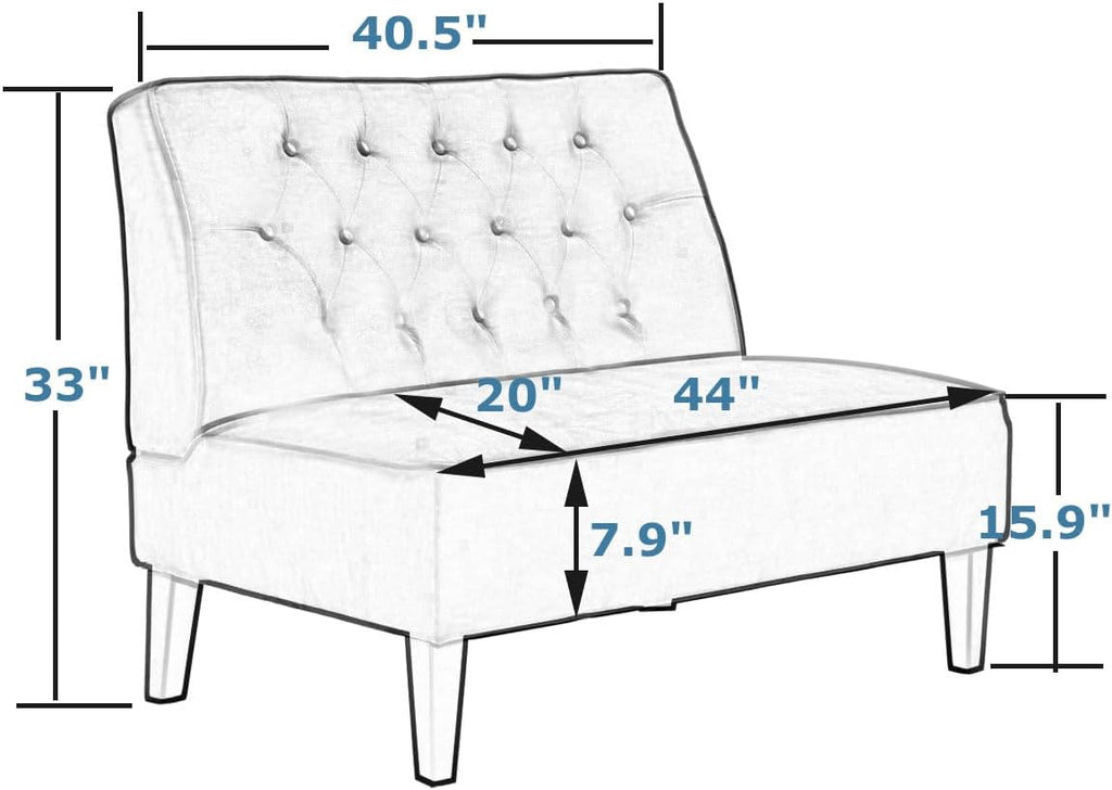 Button Tufted Upholstered Banquette Bench