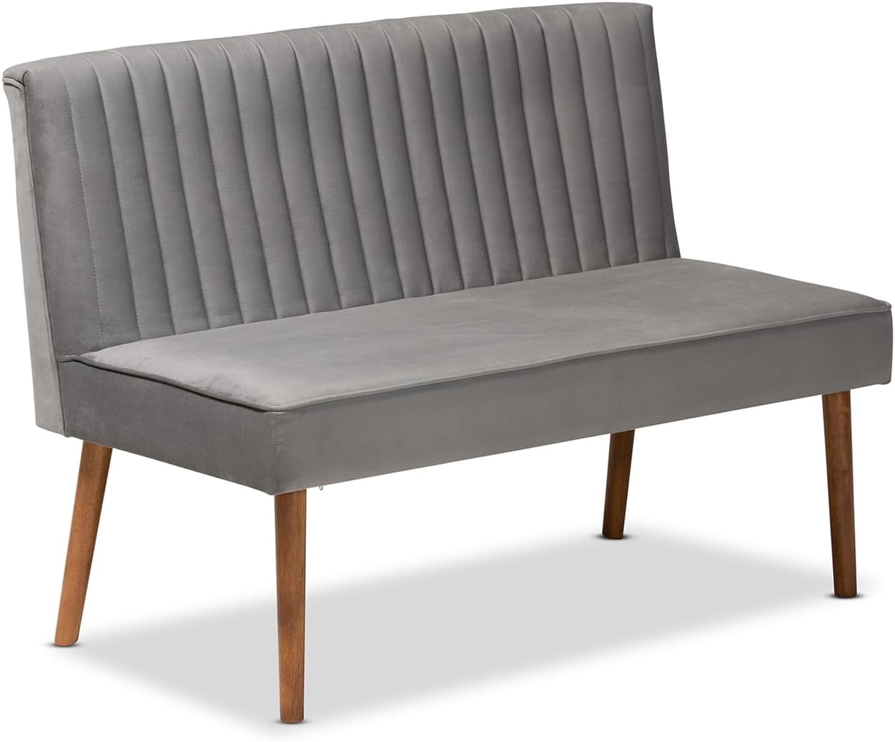 Grey Velvet 2pc Dining Banquette Set