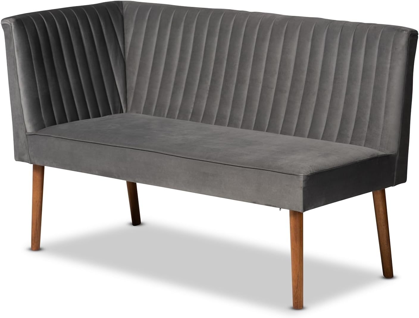 Grey Velvet 2pc Dining Banquette Set