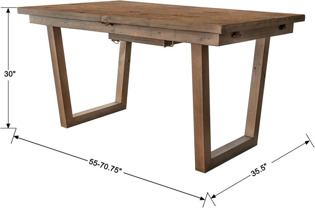 Walnut Pine Extendable Dining Table