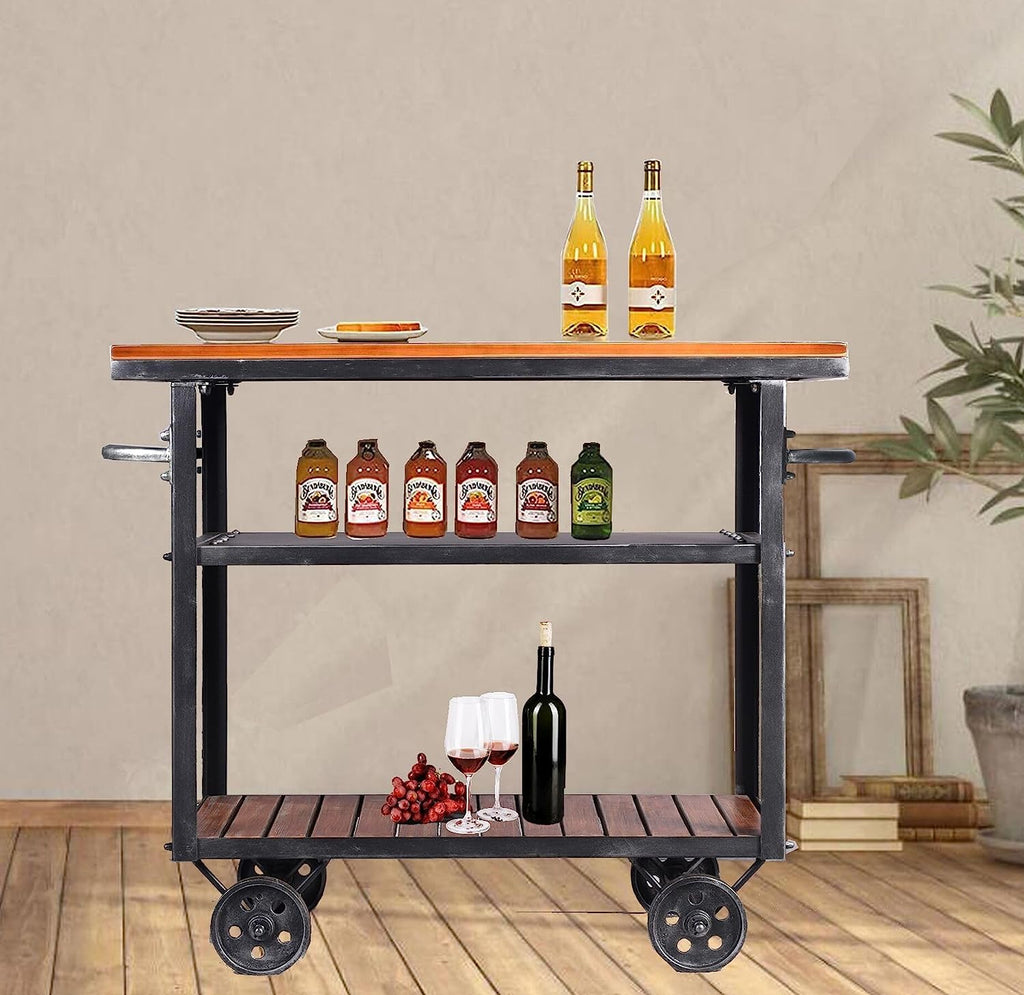 Industrial Rolling Coffee Bar Cart