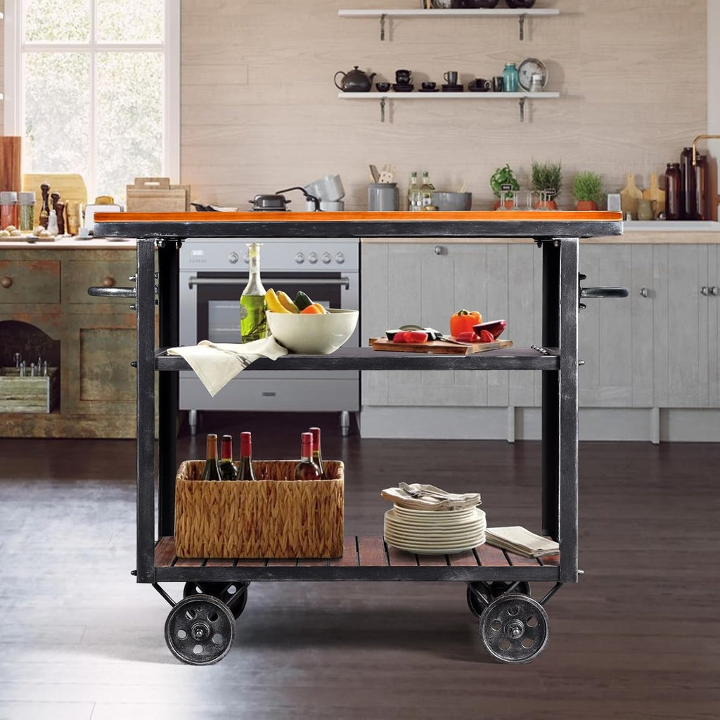 Industrial Rolling Coffee Bar Cart