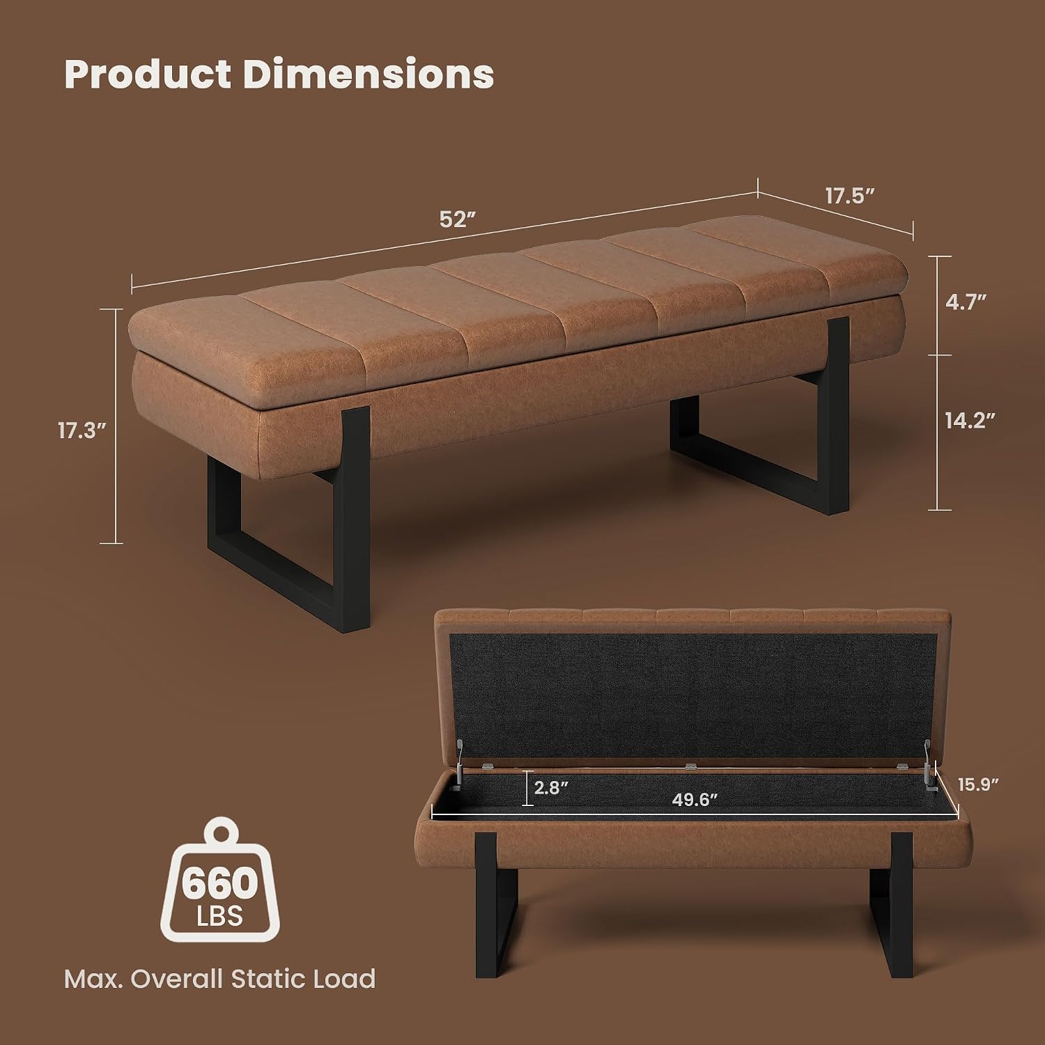 Faux Leather L-Shaped Storage Nook Bench