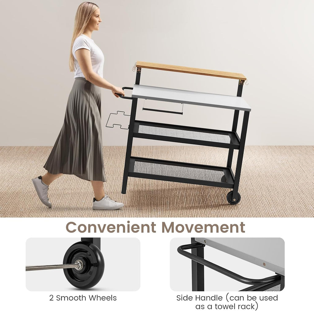 4-Tier Rolling Outdoor Patio Cart