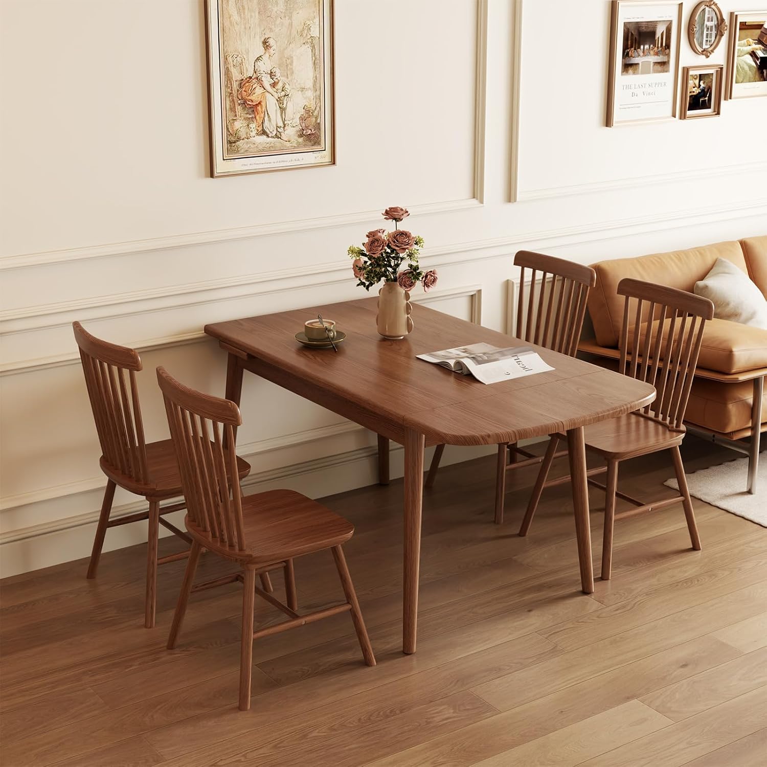 Walnut Solid Wood Extendable Table