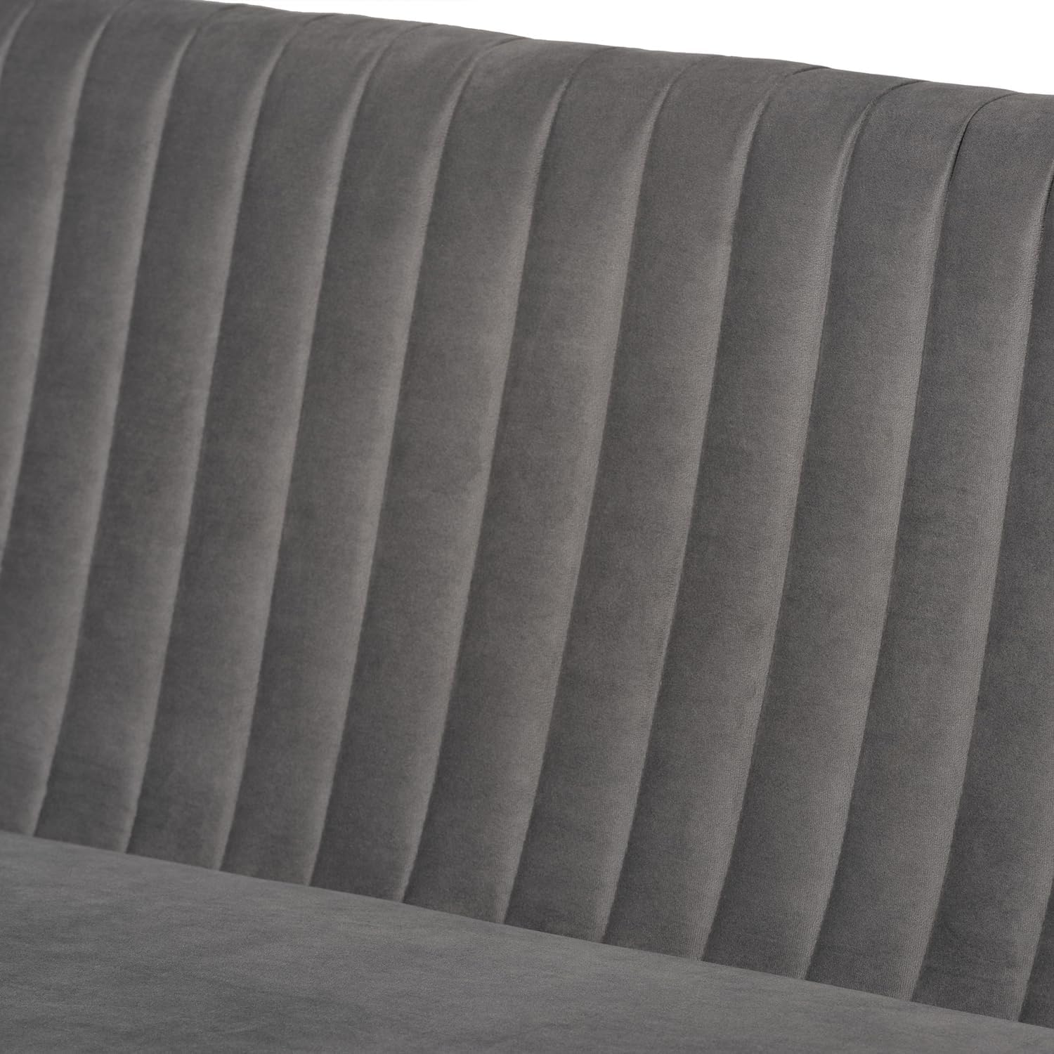 Grey Velvet 2pc Dining Banquette Set