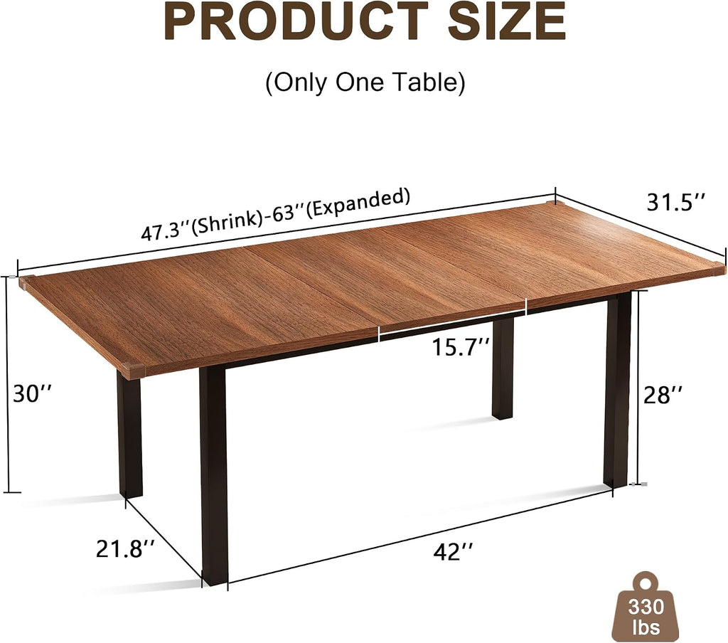 Walnut Farmhouse Extendable Table