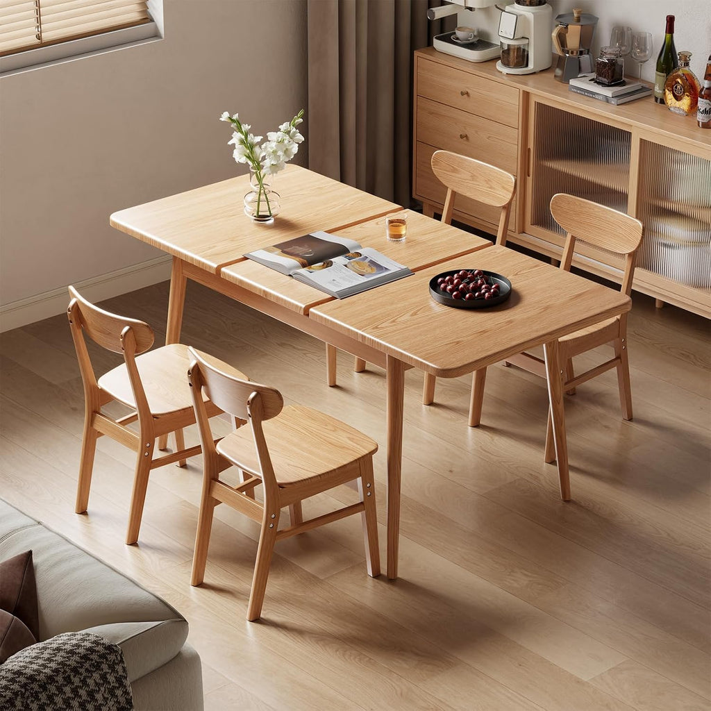 Natural Solid Wood Extendable Table