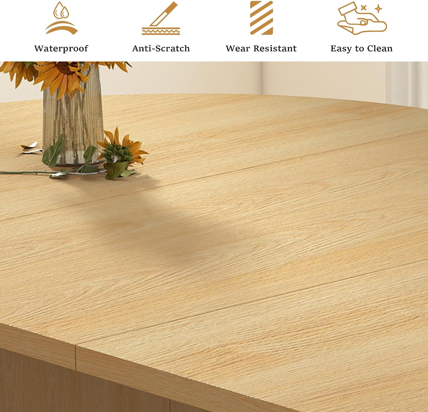 Natural Fluted Extendable Dining Table