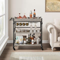 Grey Rolling 3-Tier Bar Cart