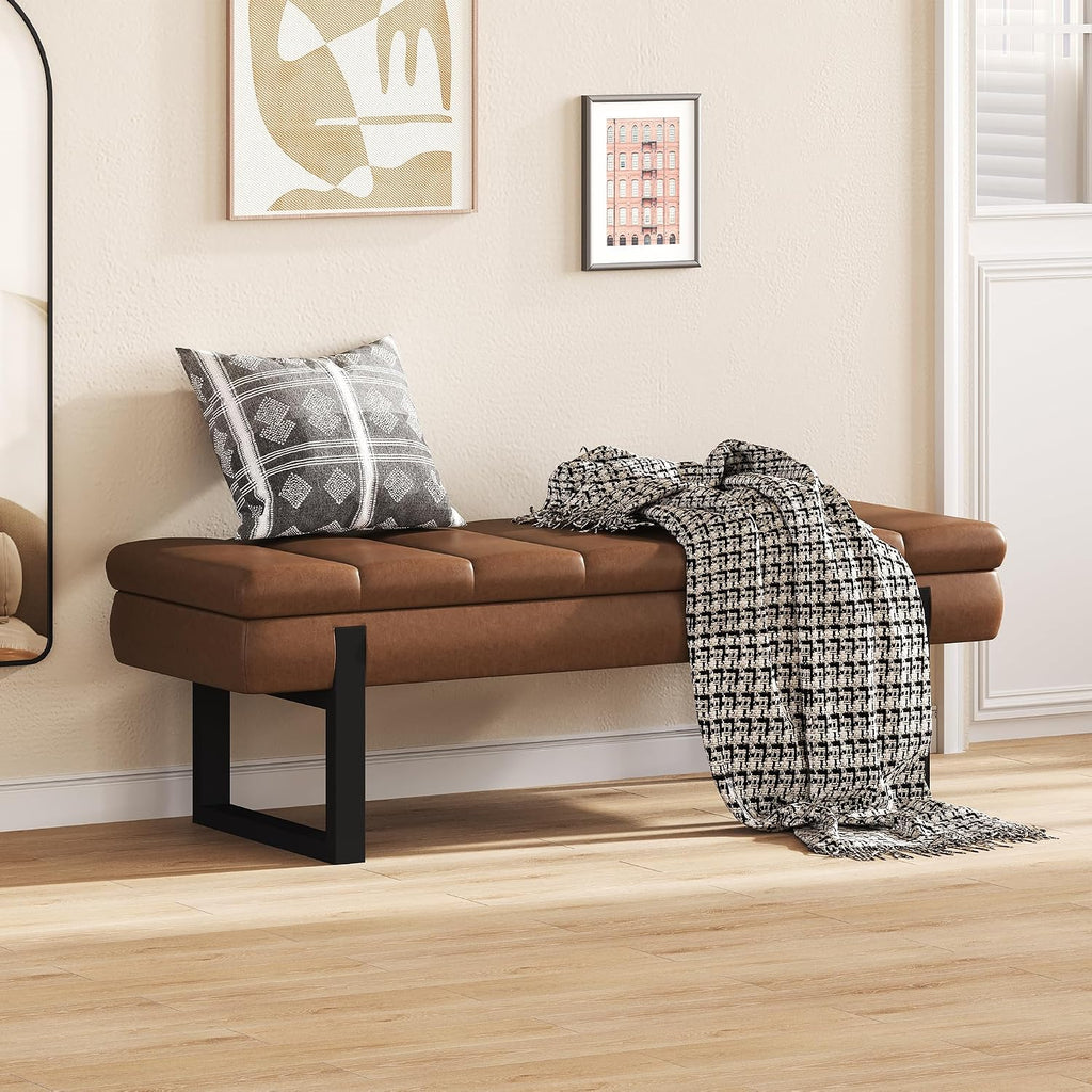 Faux Leather L-Shaped Storage Nook Bench