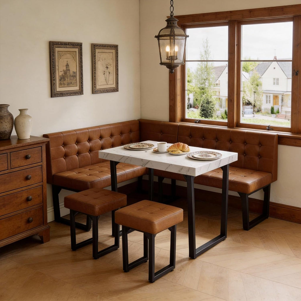 Caramel 5pc Corner Dining Nook Set