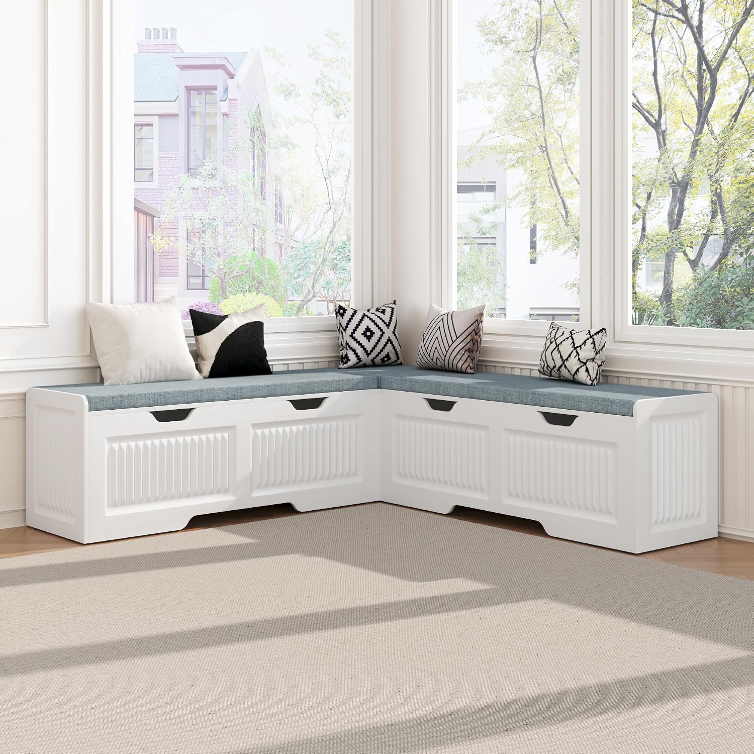 Storage L-Shaped Dining Nook Bench