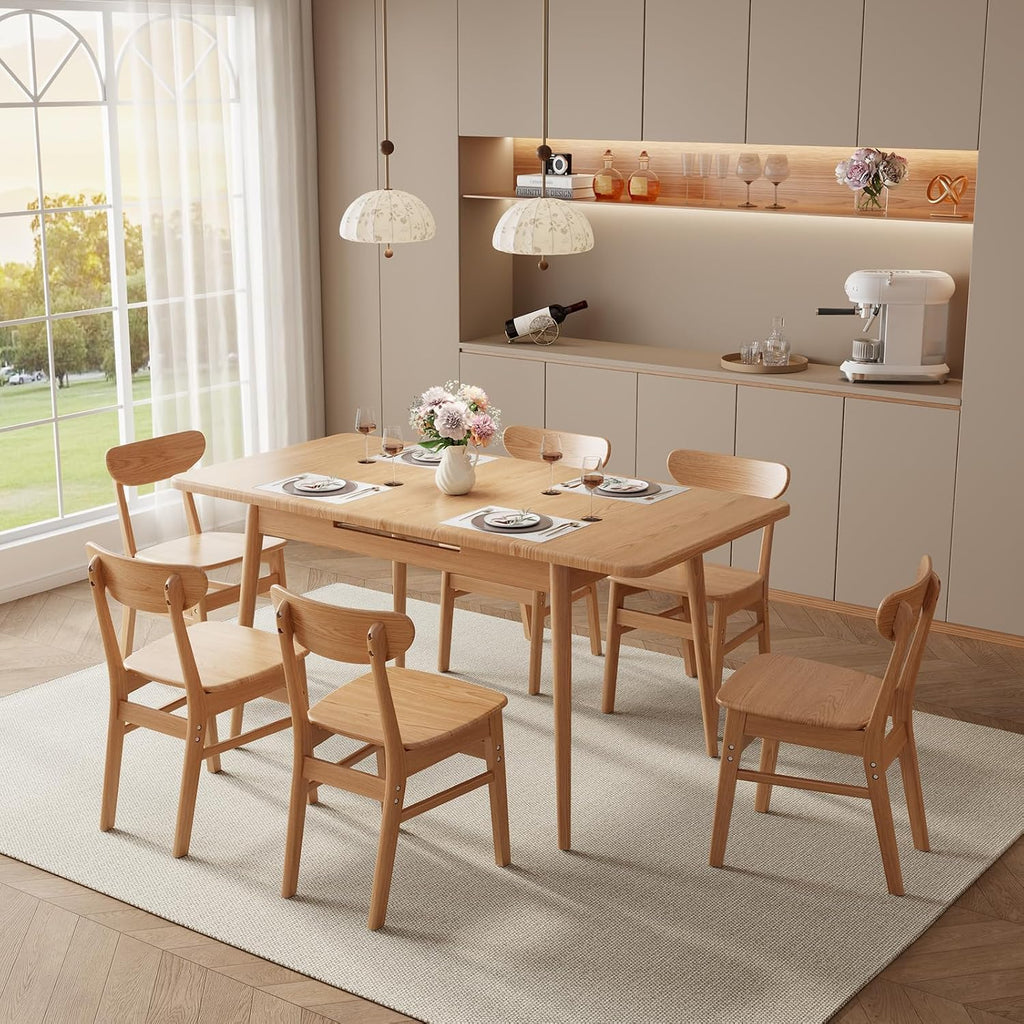 Natural Solid Wood Extendable Table