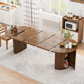 Brown Extendable Oval Dining Table