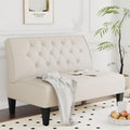 Button Tufted Upholstered Banquette Bench