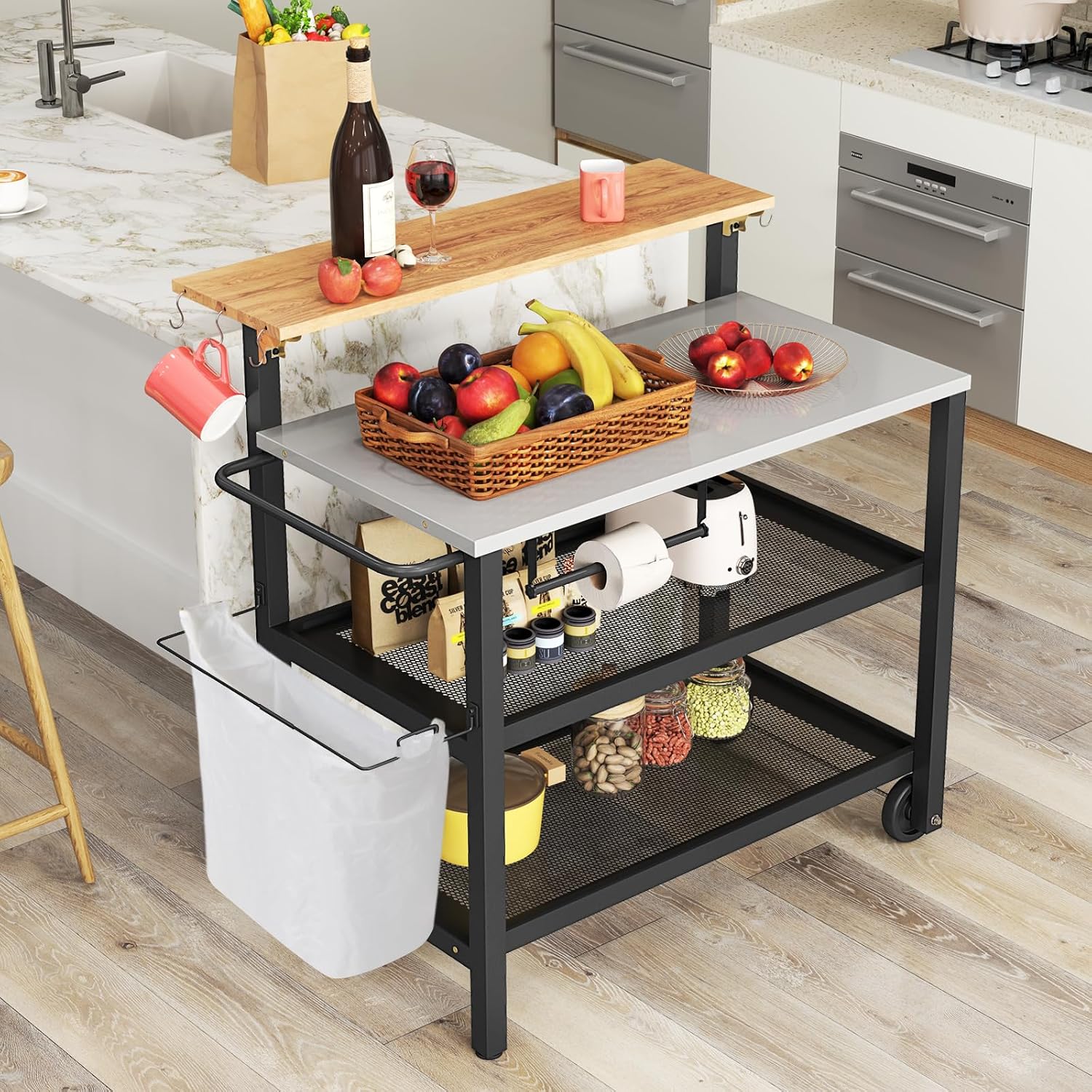 4-Tier Rolling Outdoor Patio Cart