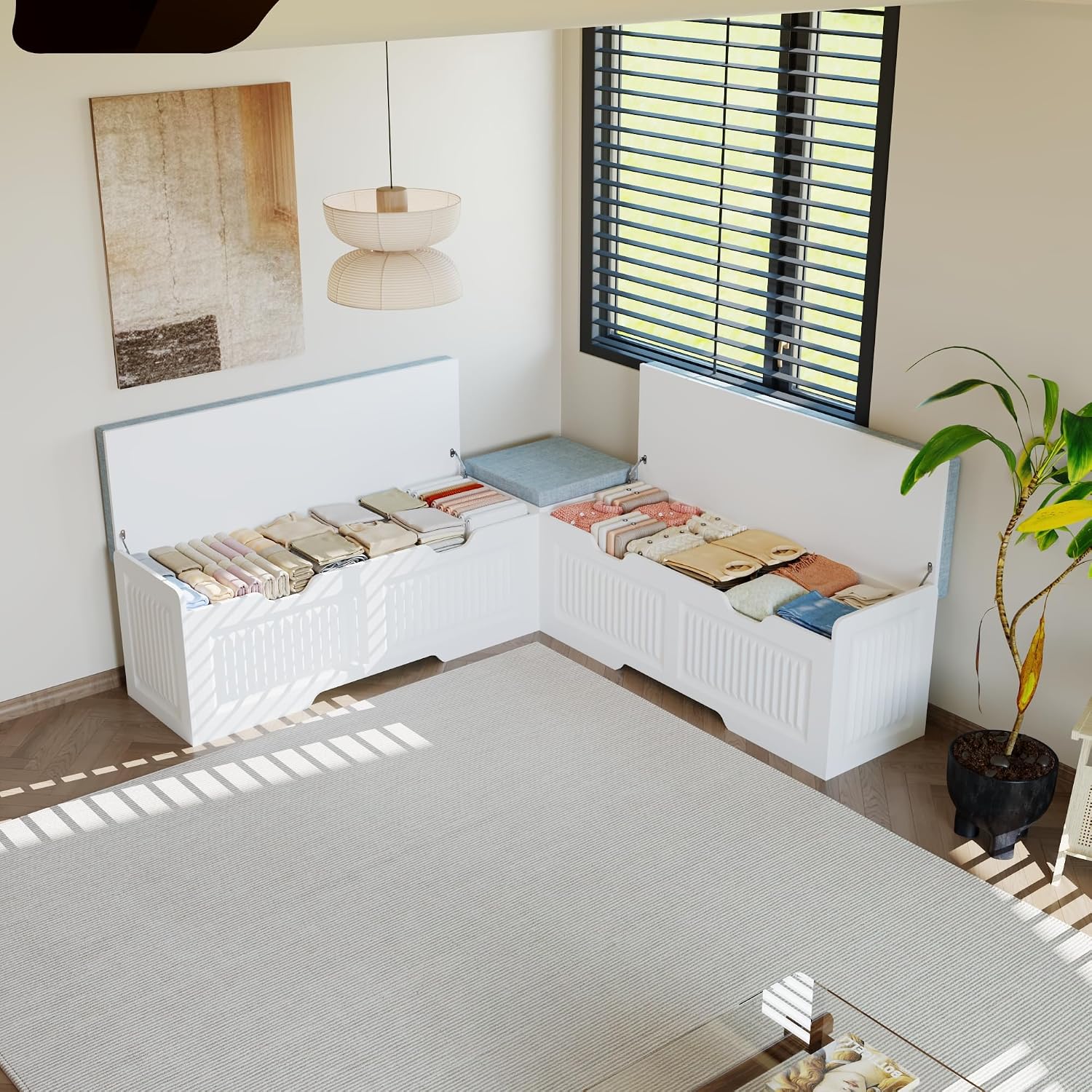 Storage L-Shaped Dining Nook Bench