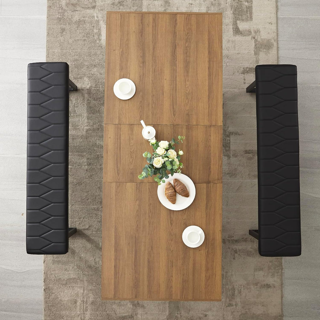 Walnut Extendable Farmhouse Dining Table