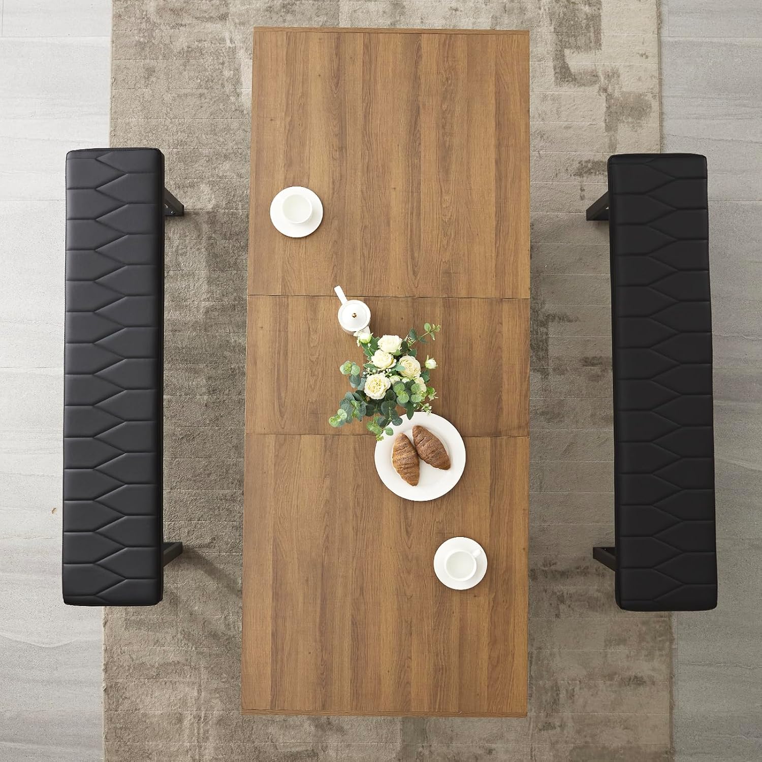Walnut Extendable Farmhouse Dining Table