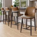 Brown 26 Inch Counter Bar Stools Set of 4