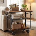 Industrial Wood Rolling Wine Cart