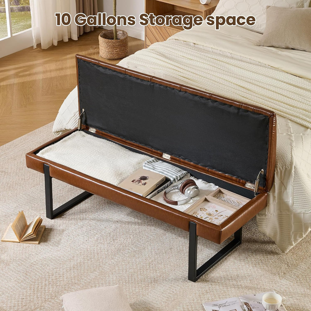 Faux Leather L-Shaped Storage Dining Bench