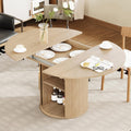 Natural Storage Extendable Dining Table