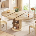 Natural Extendable Round Dining Table