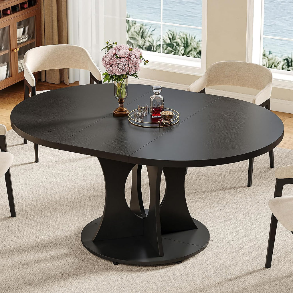 Black Wooden Extendable Dining Table