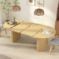 Natural Fluted Extendable Dining Table