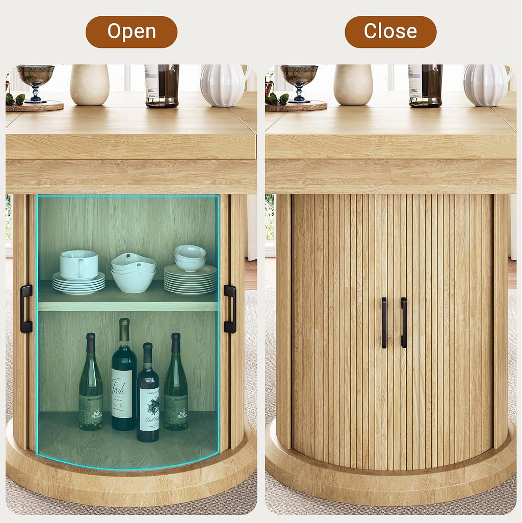 Natural Extendable Round Dining Table
