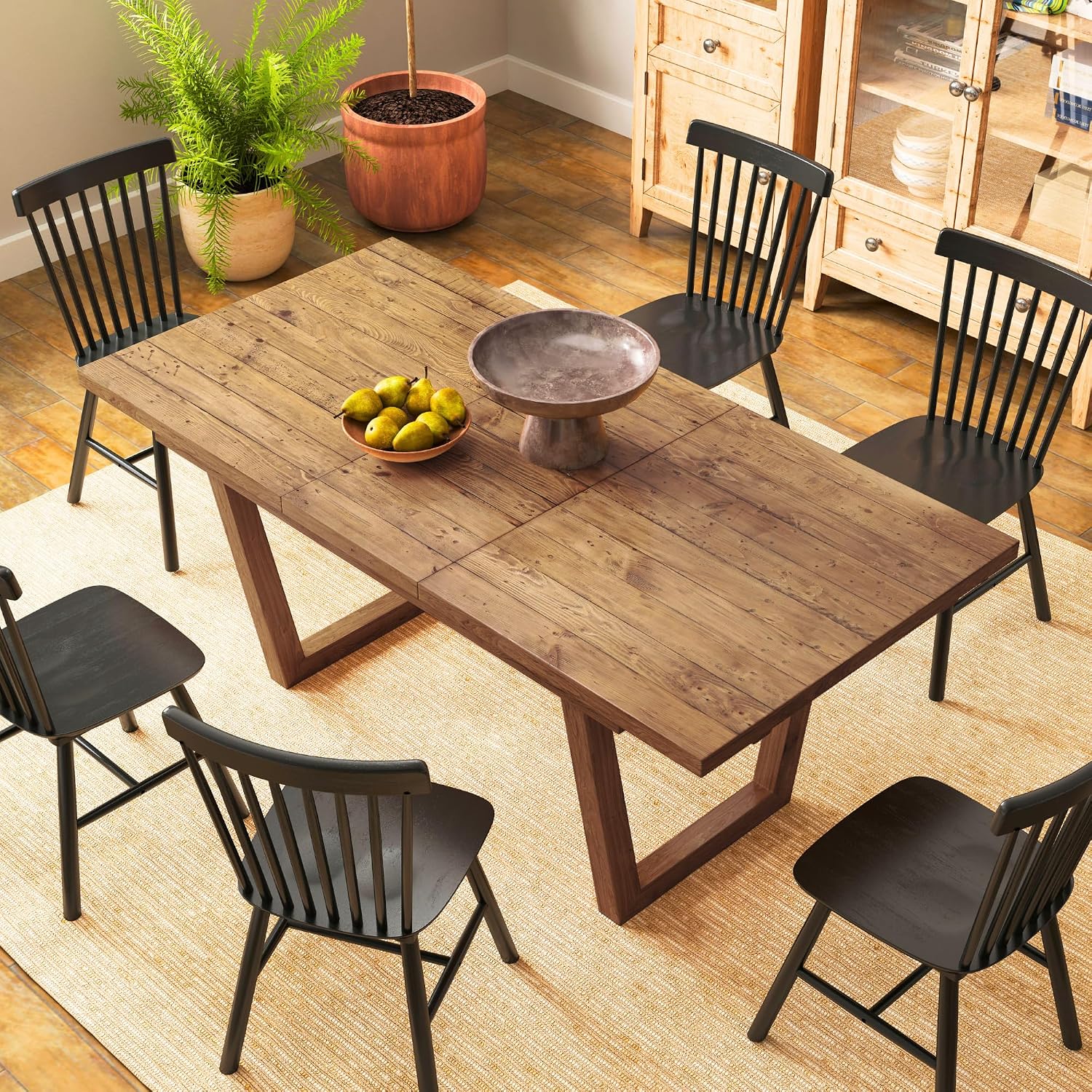 Walnut Pine Extendable Dining Table