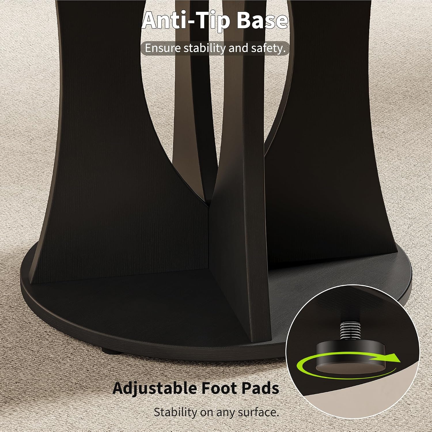 Black Wooden Extendable Dining Table