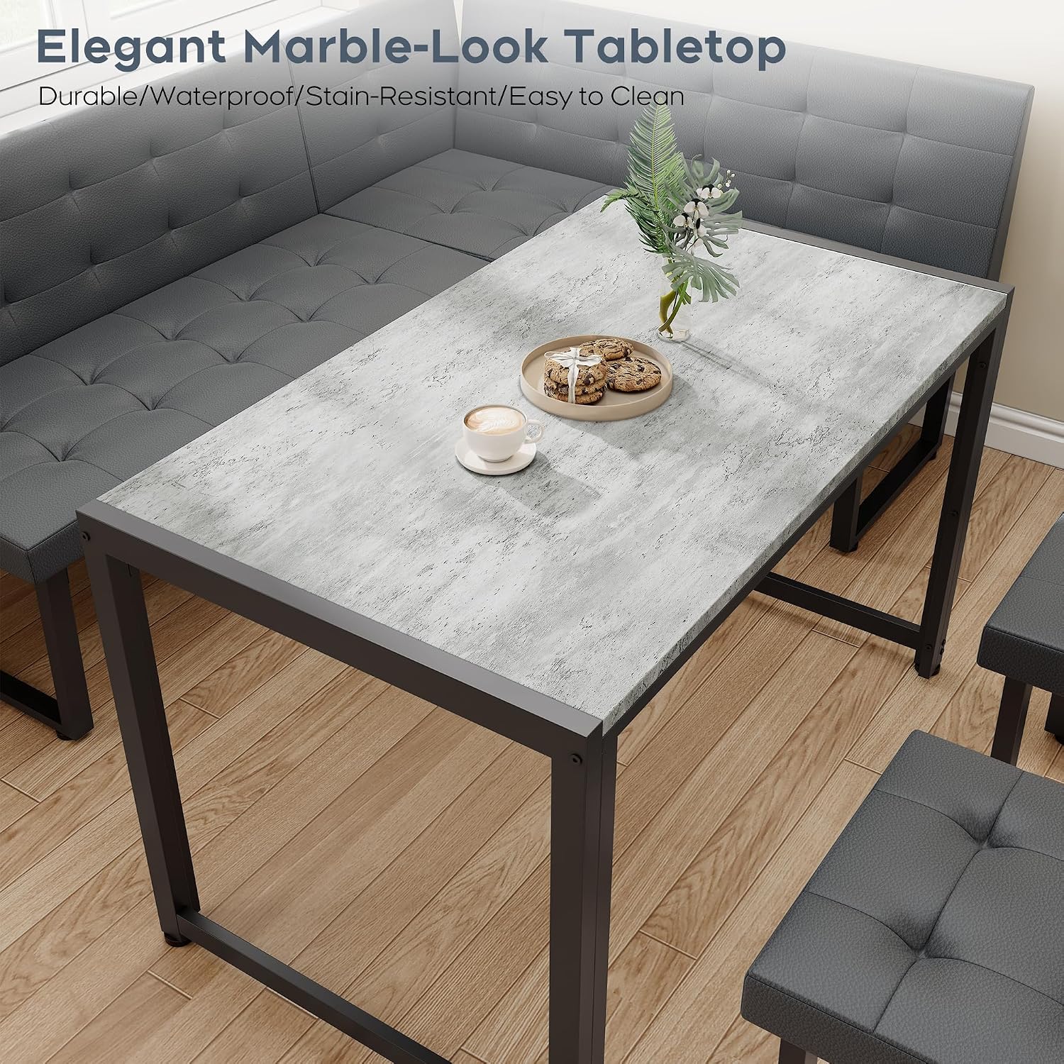 Grey 5pc Corner Dining Nook Set