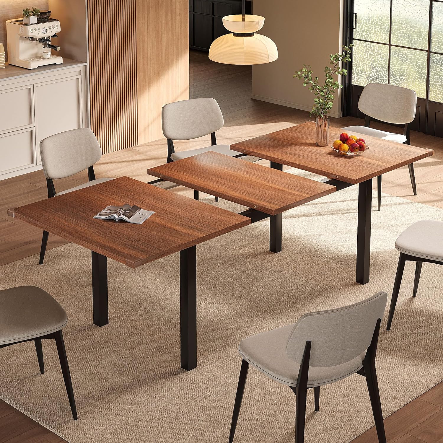 Walnut Farmhouse Extendable Table