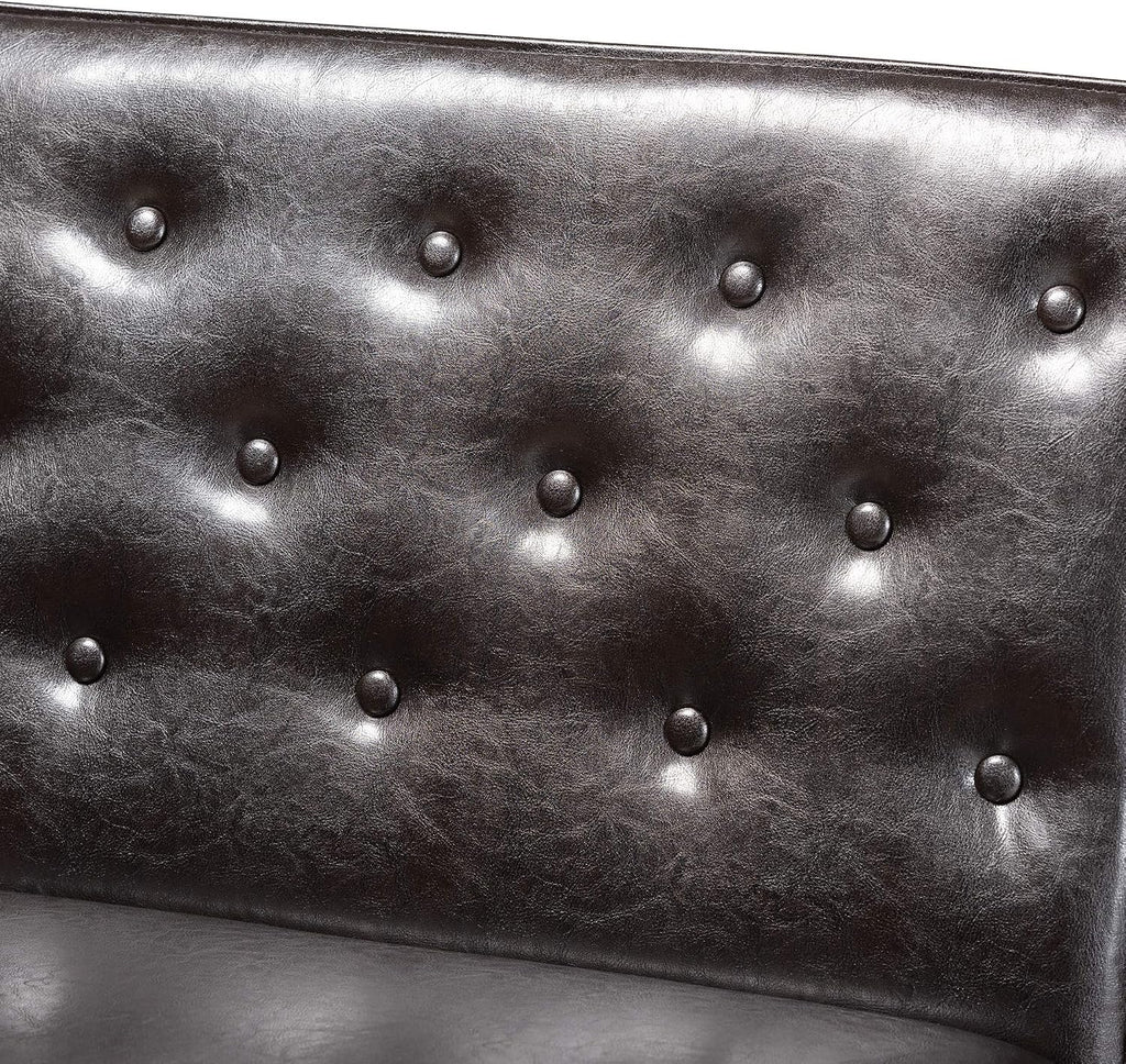 Dark Brown Faux Leather 2pc Banquette Set