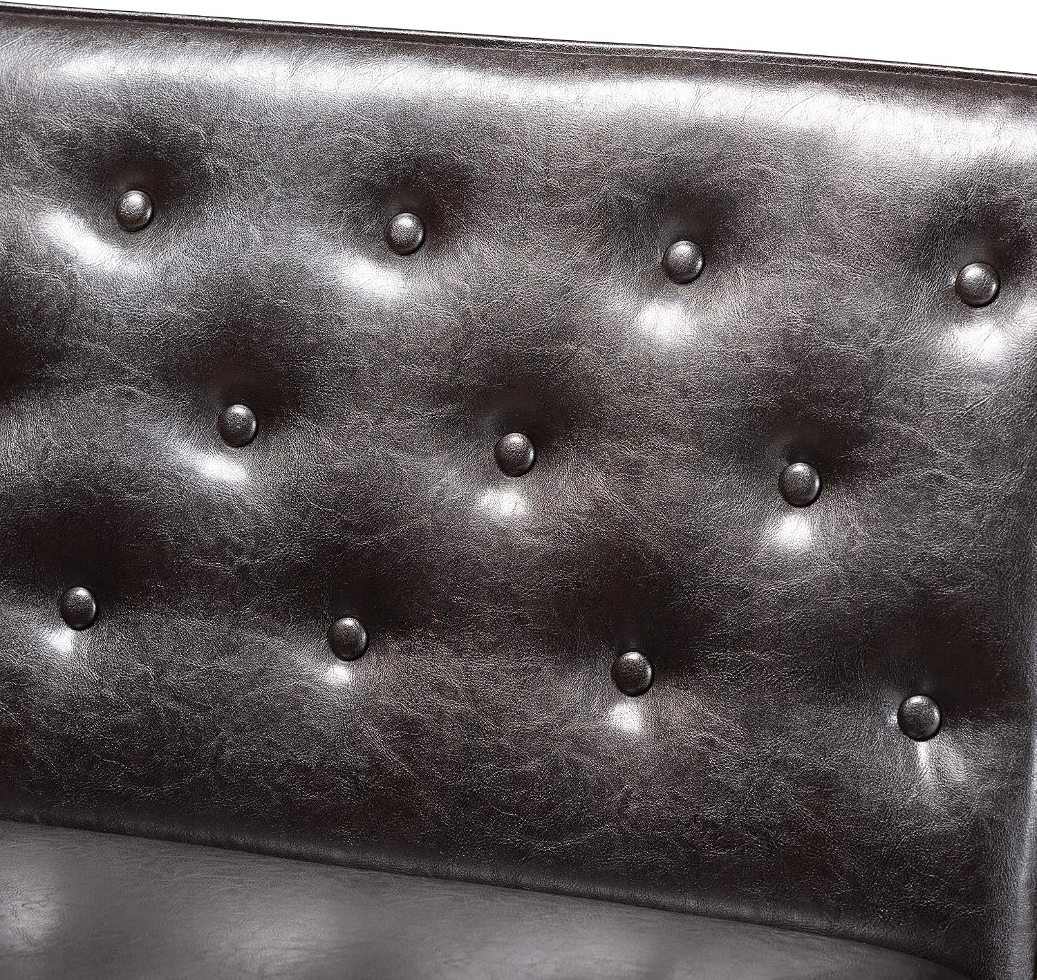 Dark Brown Faux Leather 2pc Banquette Set